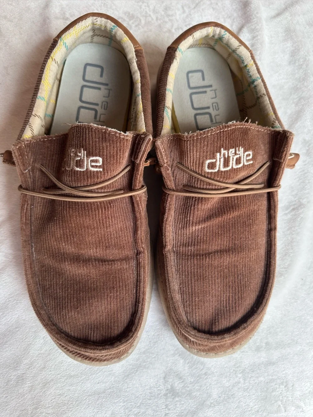 Hey Dude Men's Brown Corduroy Slip-On Loafers